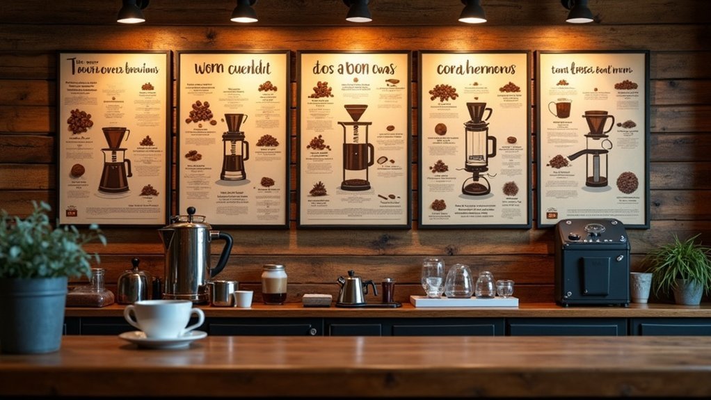 coffee brewing educational posters