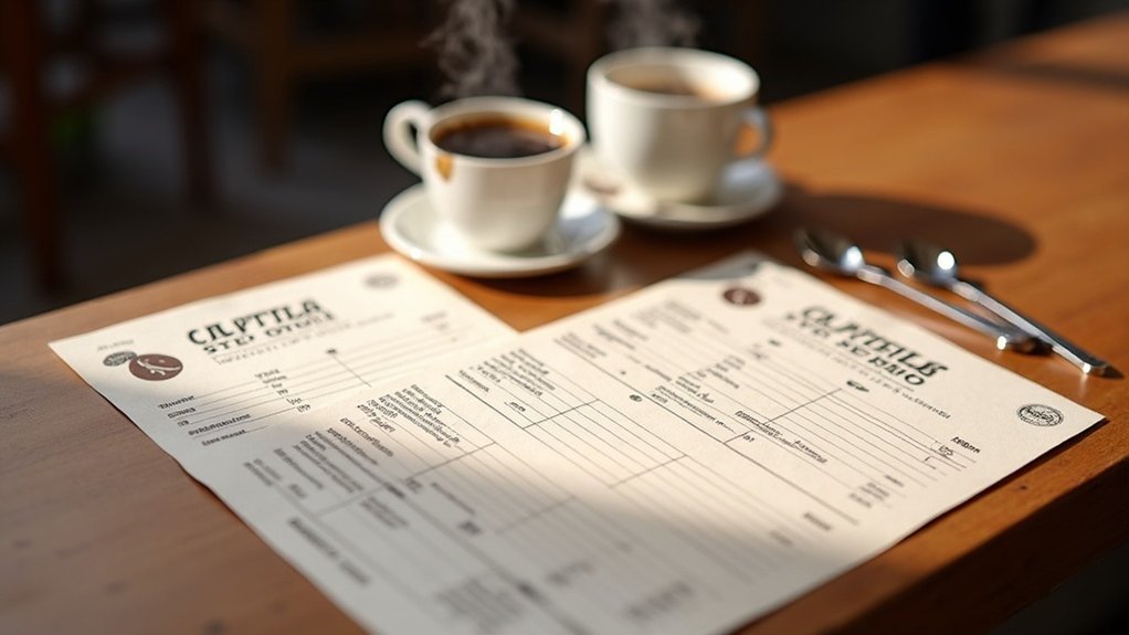 coffee tasting score sheets