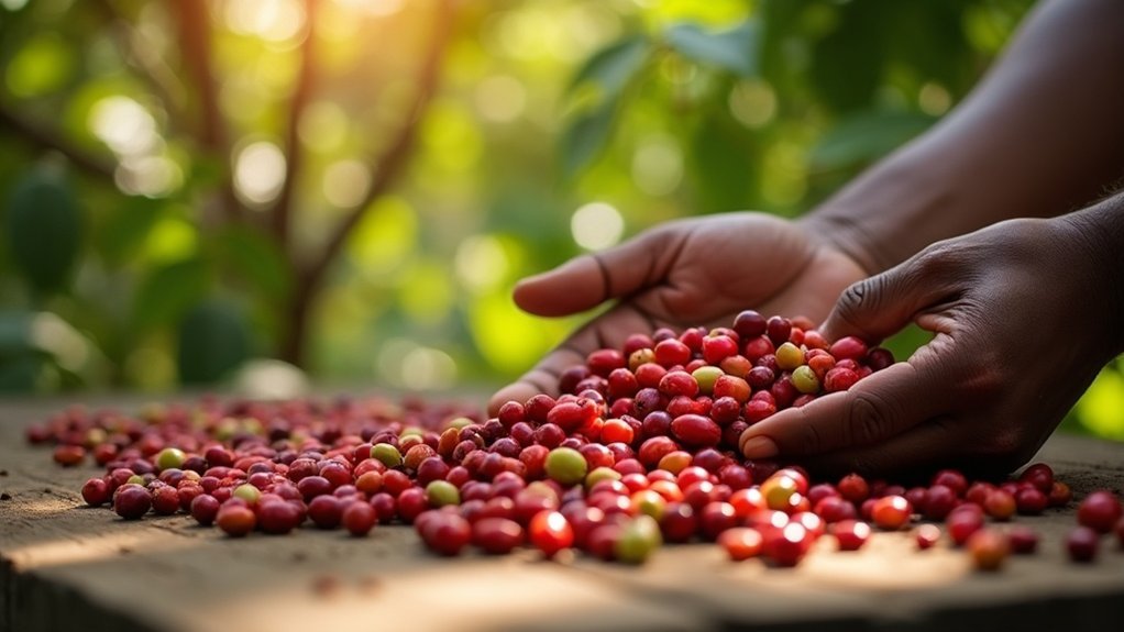 manual coffee bean selection